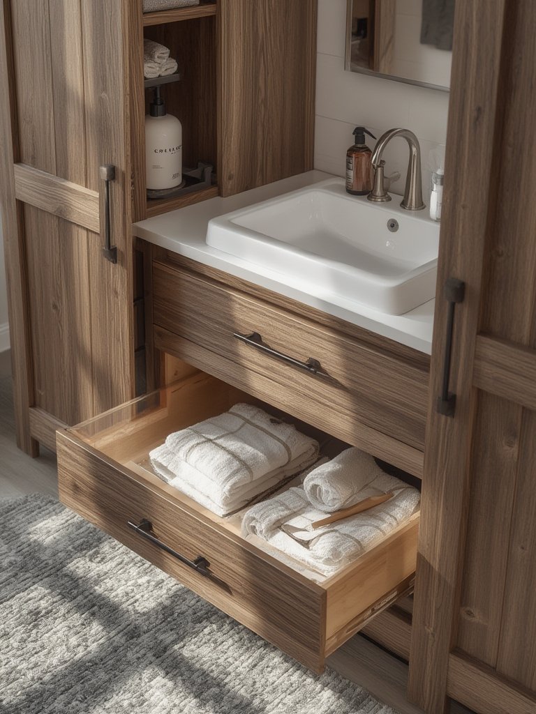 farmhouse vanity in action