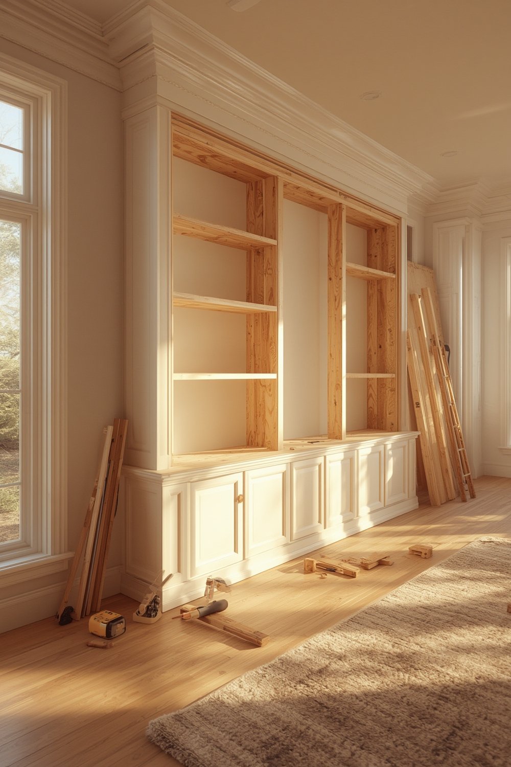 DIY built-in bookcase plans - Illustration 1