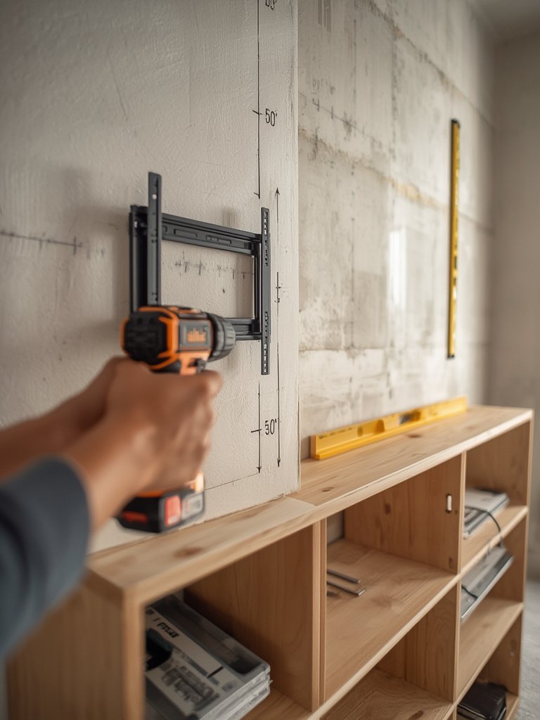 TV wall mount with shelves - Illustration 2