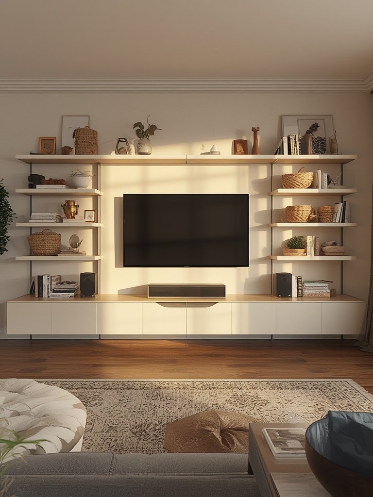 TV wall mount with shelves - Illustration 3