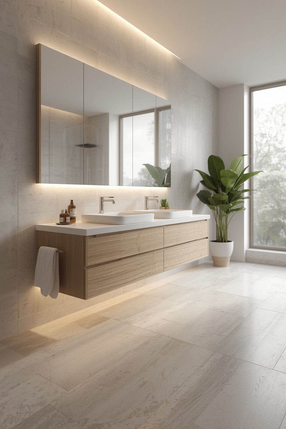 bathroom floating vanity - Illustration 1