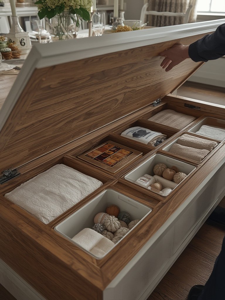 built-in bench with storage dining room - Illustration 2
