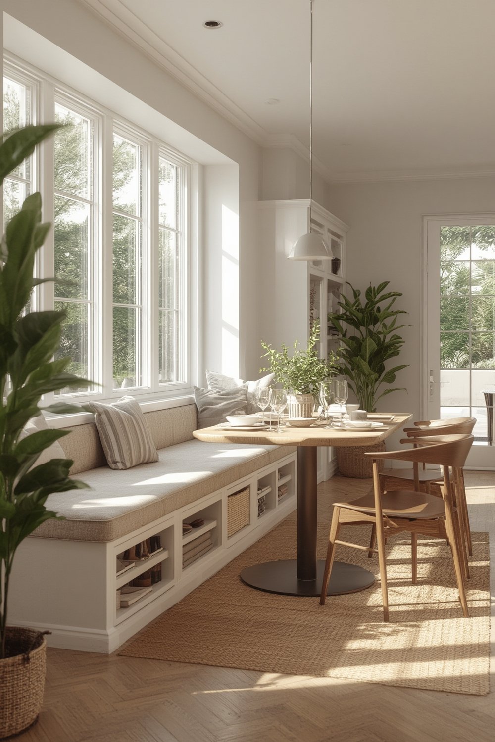 built-in bench with storage dining room - Illustration 1