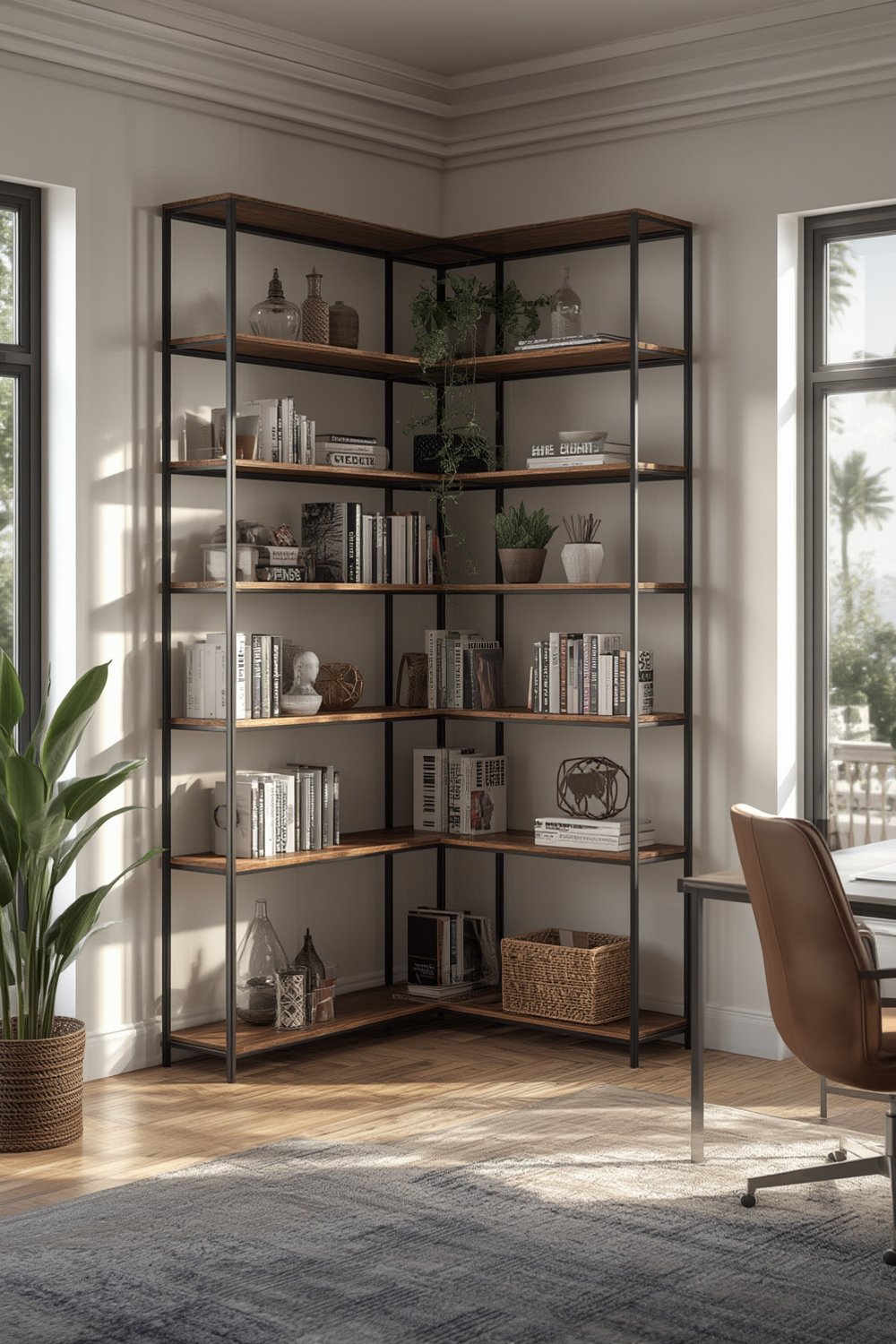 corner bookshelf product view