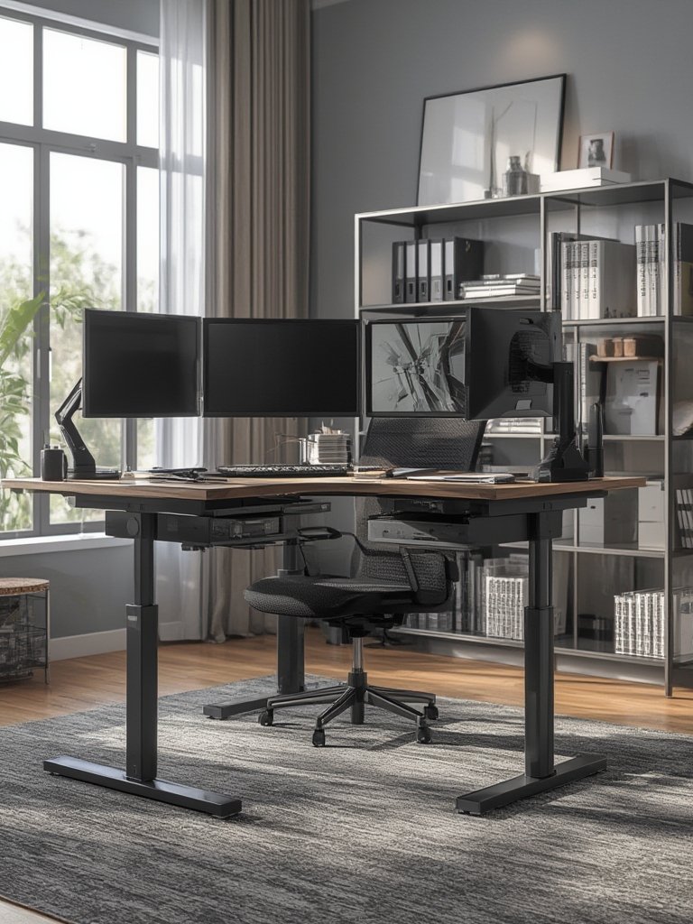 standing desk in action