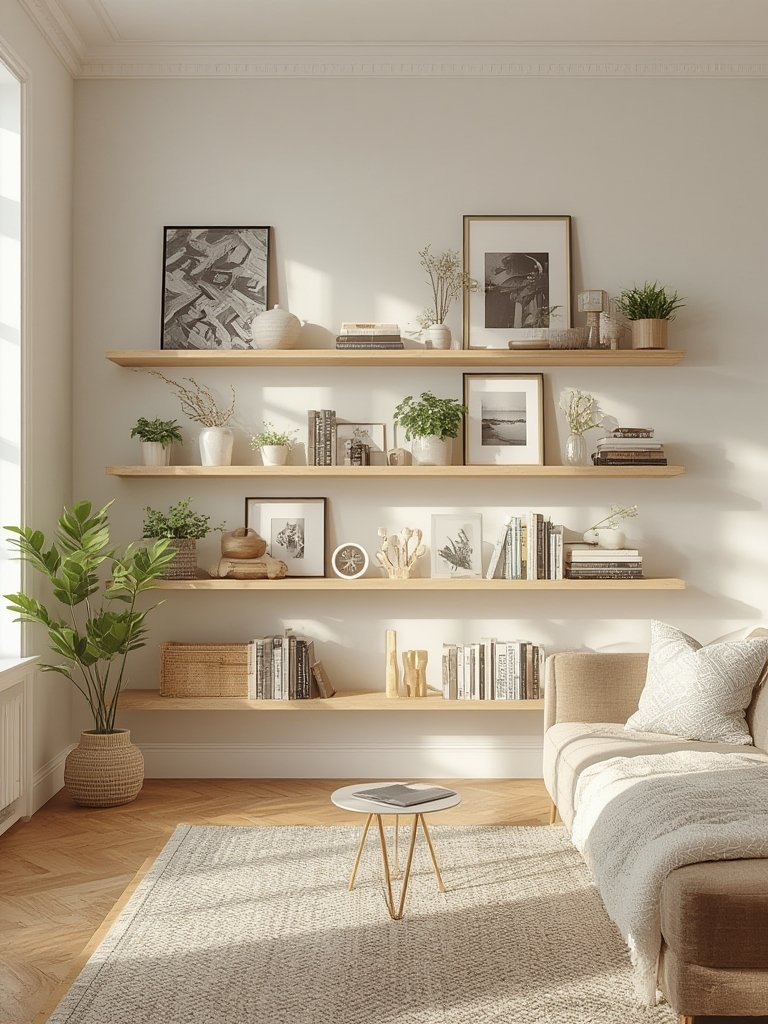 floating shelves living room - Illustration 3