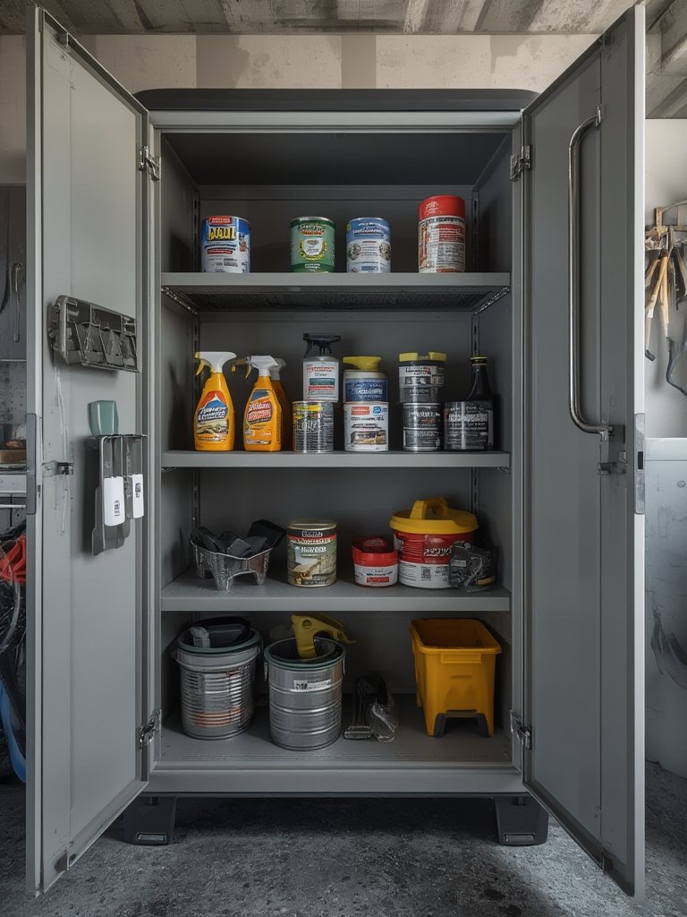 garage cabinet in action